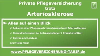 Pflegeversicherung bei Arteriosklerose (Arterienverkalkung)