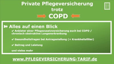 Private Pflegeversicherung trotz COPD / chronisch obstruktive Lungenerkrankung