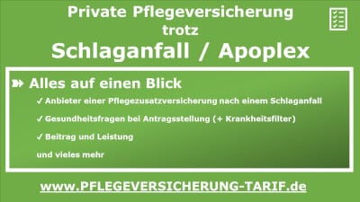 Pflegeversicherung trotz Schlaganfall / Apoplex