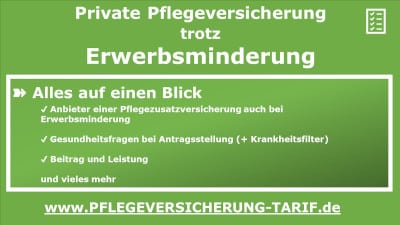 Pflegeversicherung trotz Erwerbsminderung